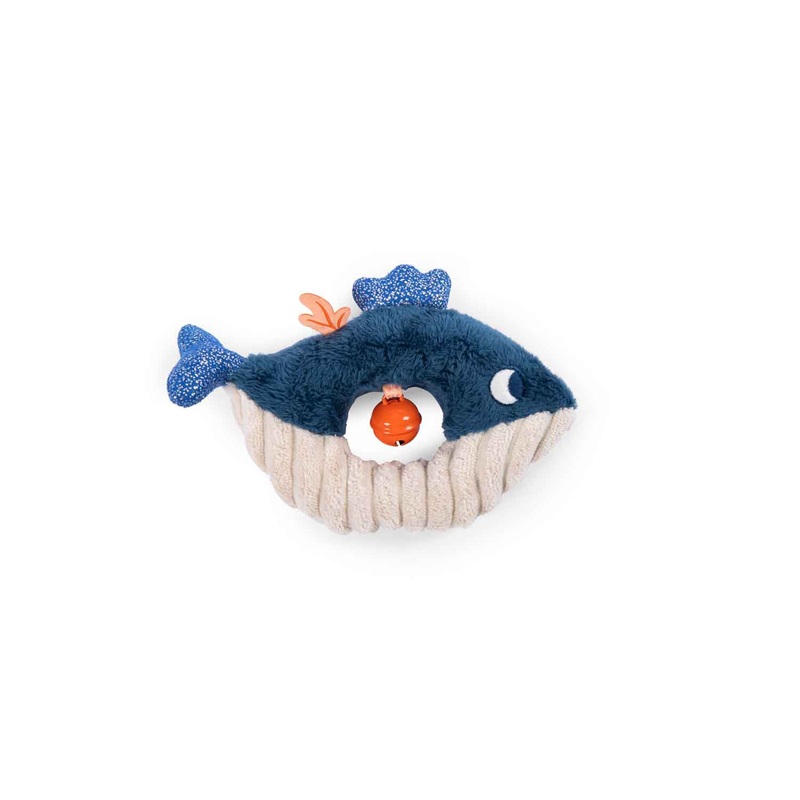 Moulin Roty Les Adventures De Paulie Whale Ring Rattle H16cm