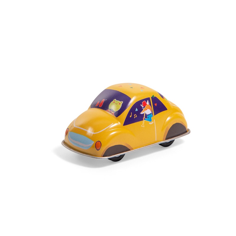 Moulin Roty Les Jouets Mtal Yellow Friction Car