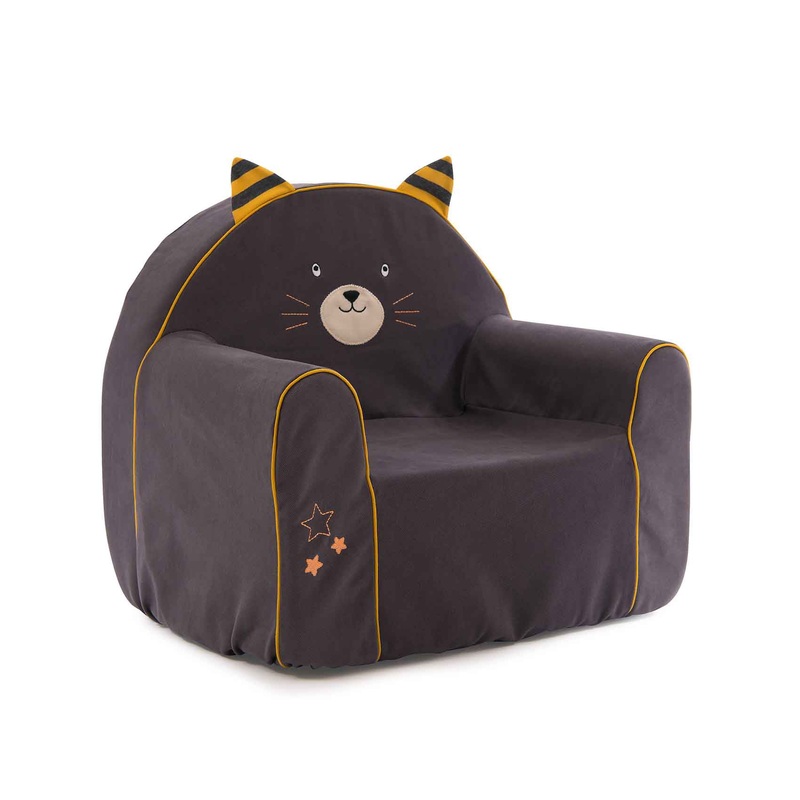 Moulin Roty Les Moustaches Child Black Cat Sofa 48x37x43cm