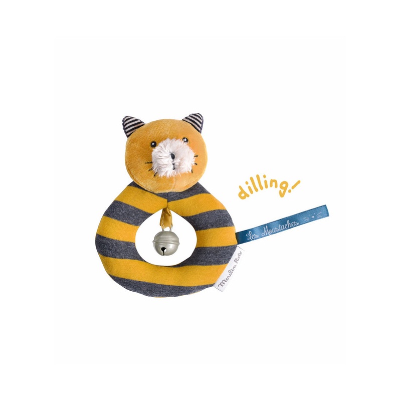 Moulin Roty Les Moustaches Ring Rattle H14cm