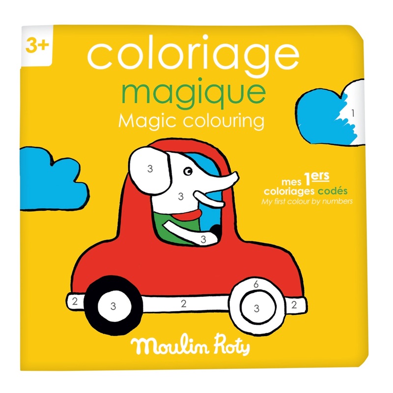 Moulin Roty Les Popipop Colouring Book, French & English
