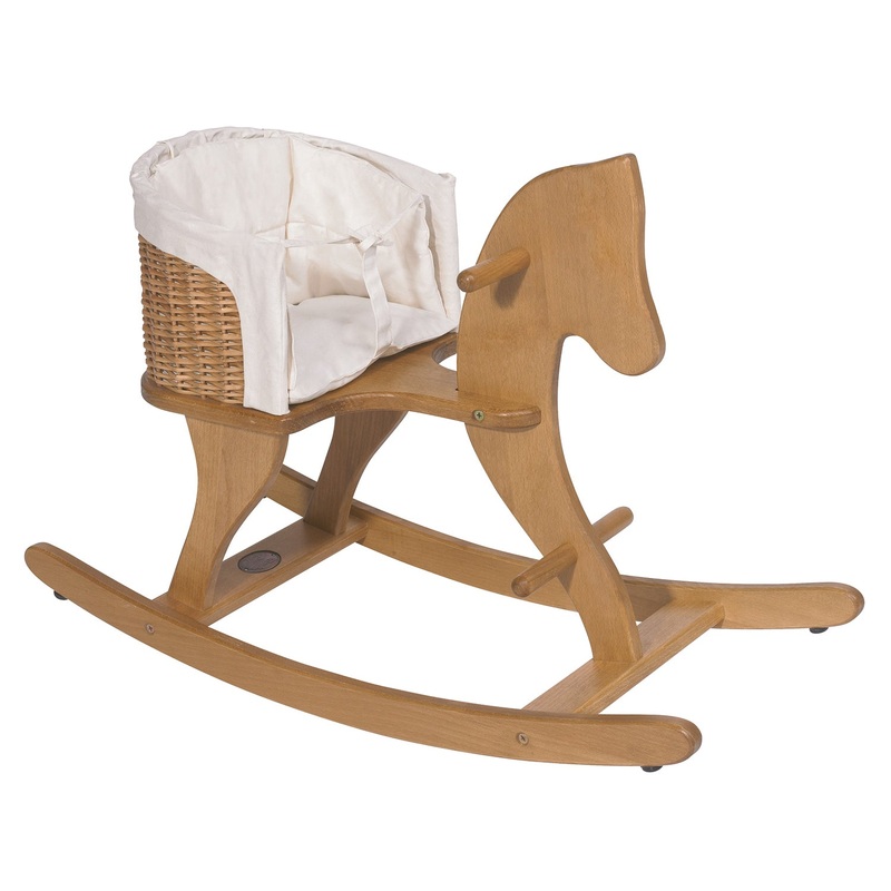 Moulin Roty Rocking Horse with Wicker Seat