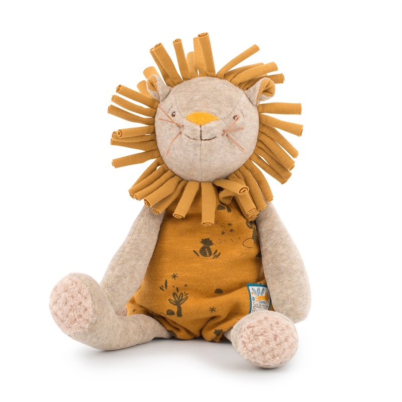 Moulin Roty Sous Mon Baobab Paprika The Lion 39cm in Round Gift Box
