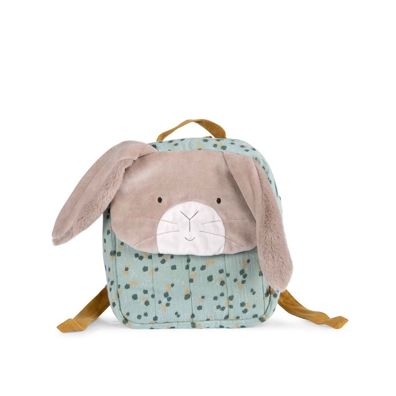Moulin Roty Trois Petits Lapins Grey/ Green Rabbit Backpack