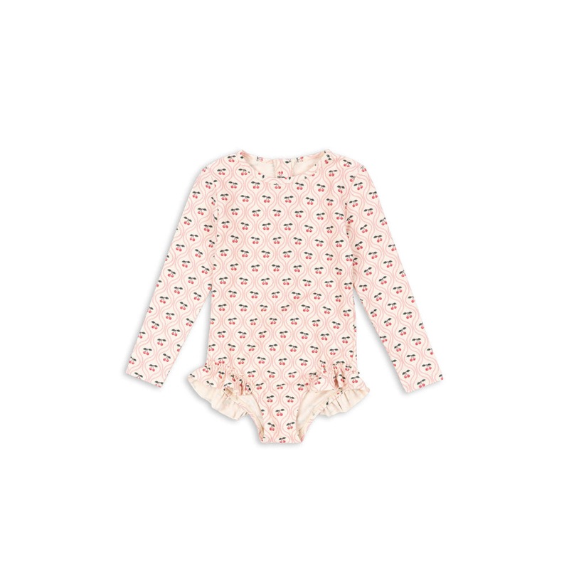 Konges Sljd Merle Ls Swimsuit GRS - Cherry Pink Motif