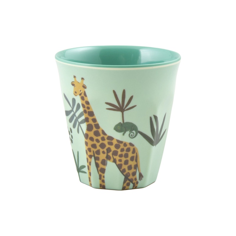 Rice DK Melamine Kids Cup with Blue Jungle Animal Print - Small - 160 ml