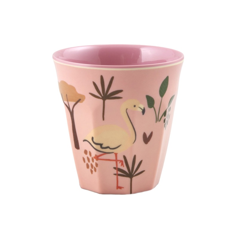 Rice DK Melamine Kids Cup with Pink Jungle Animal Print - Small - 160 ml