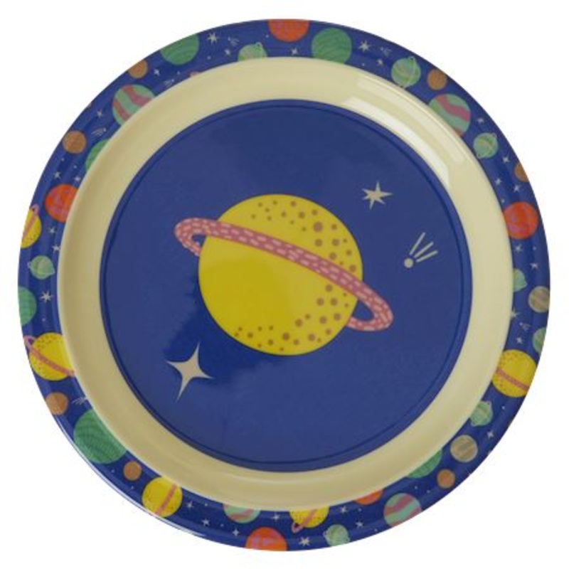Rice DK Melamine Kids Lunch Plate with Galaxy Print