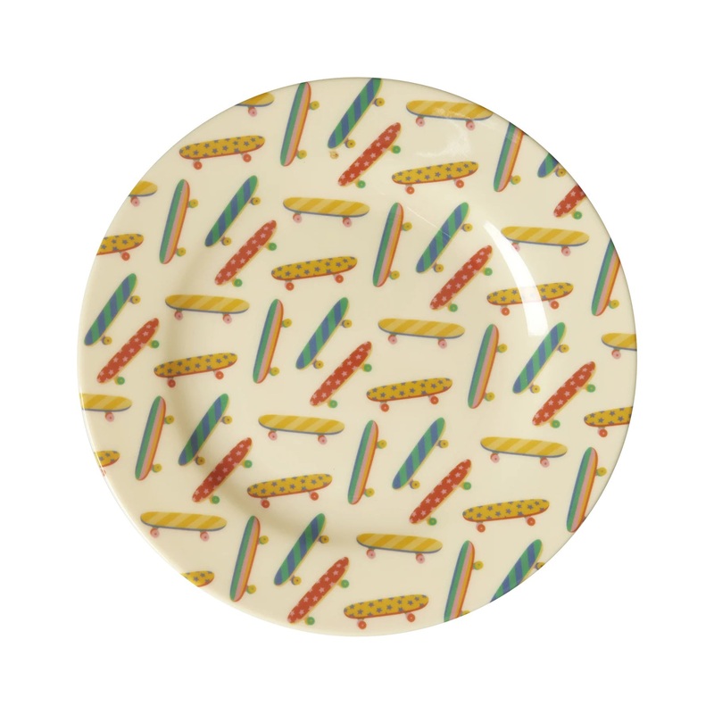 Rice DK Melamine Kids Side Plate with Skateboard Print