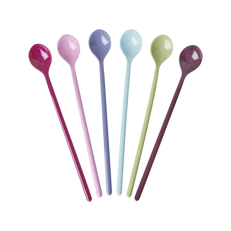 Rice DK Melamine Latte Spoons in Asst. Colors - 6 Pack