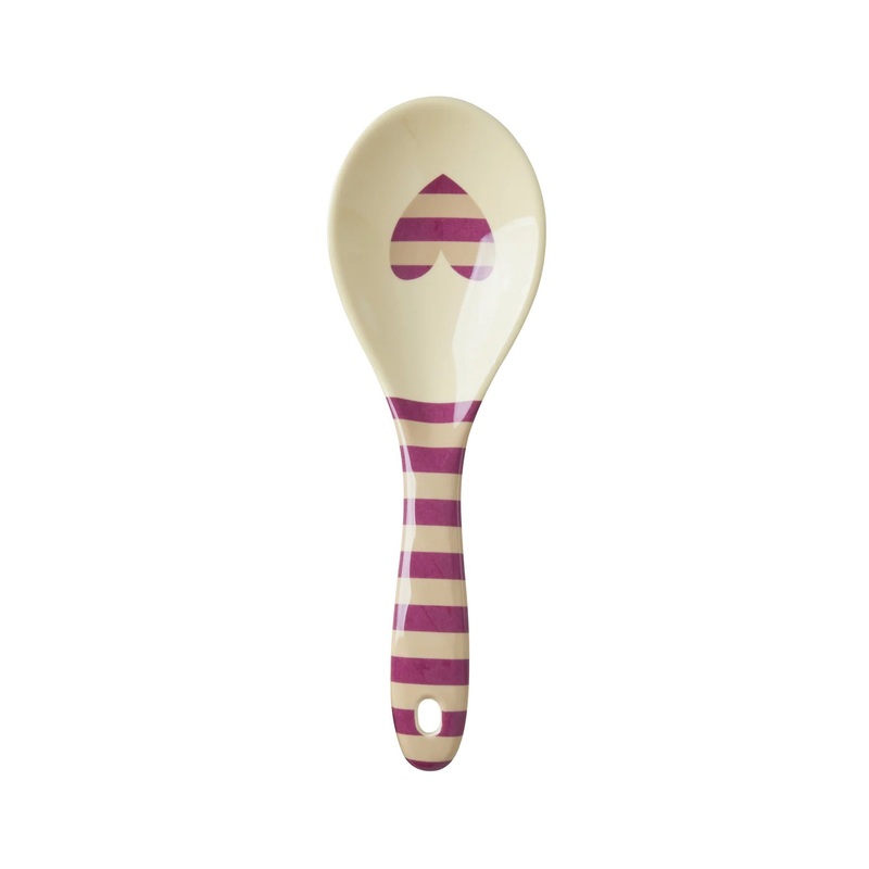 Rice DK Melamine Salad Spoon with Stripes Print