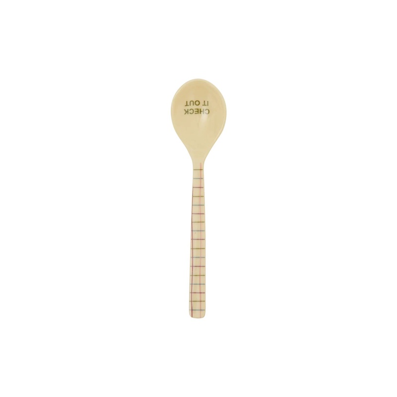 Rice DK Melamine Teaspoon with Check Print