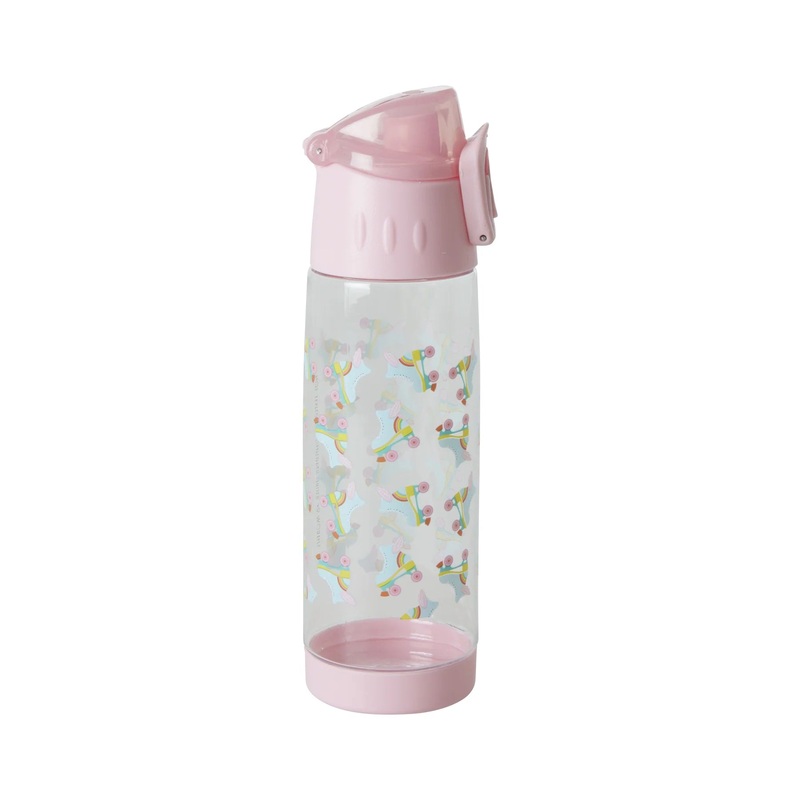 Rice DK Plastic Kids Drinking Bottle with Roller Skate Print - Pink - 500 ml