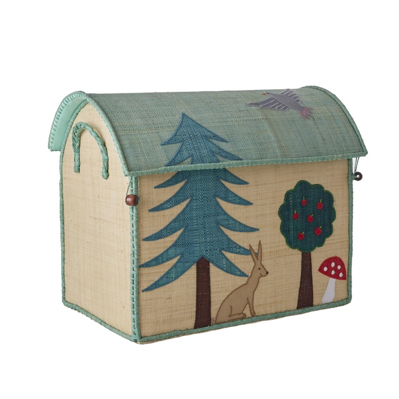Rice DK Raffia Toy Baskets with Happy Forest Theme Medium