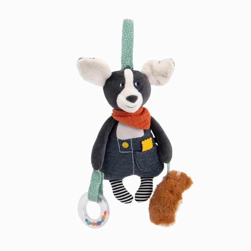 Moulin Roty Puce & Pilou Hanging Activities Dog Puce 27CM