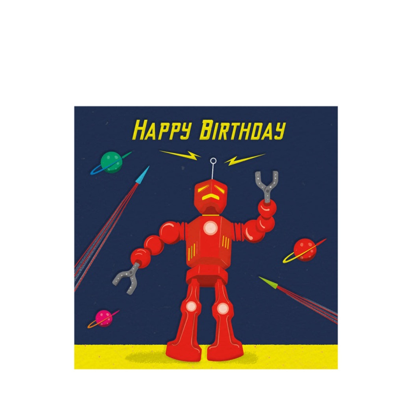 Rex Birthday Card - Sci-Fi Robot