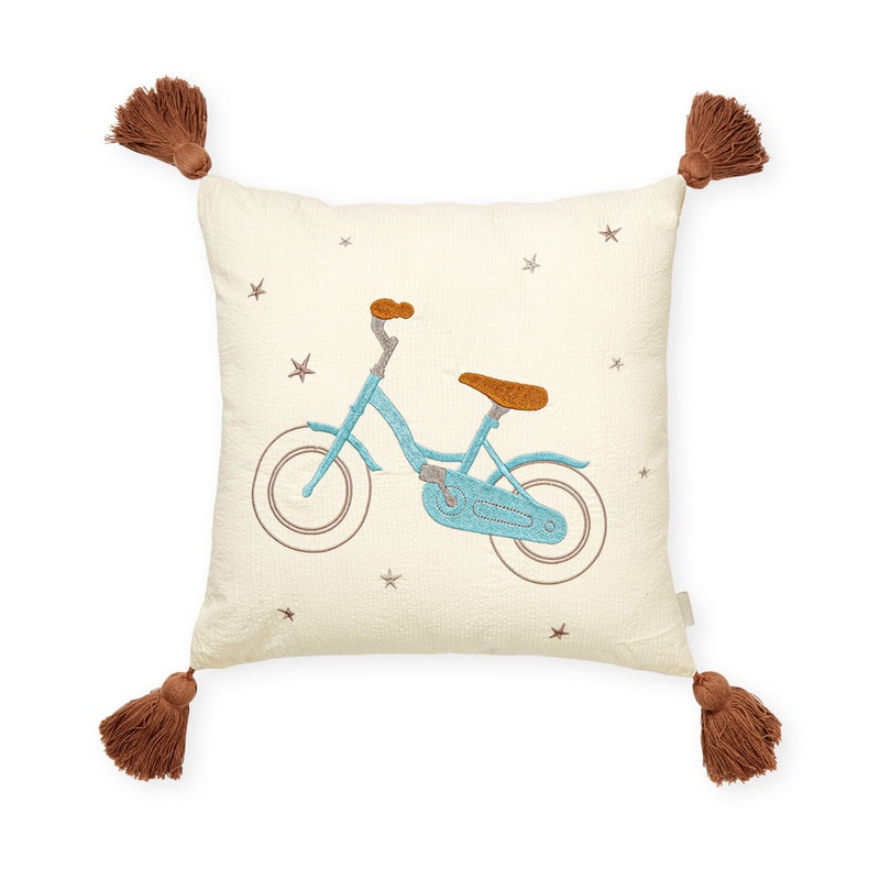 Cam Cam Copenhagen Embroidered Cushion - OCS - Bicycle