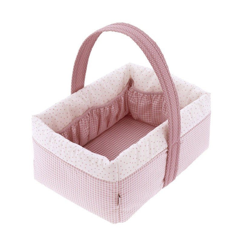 Cambrass Layette Basket 22.5x29x29cm Vichy10 Pink