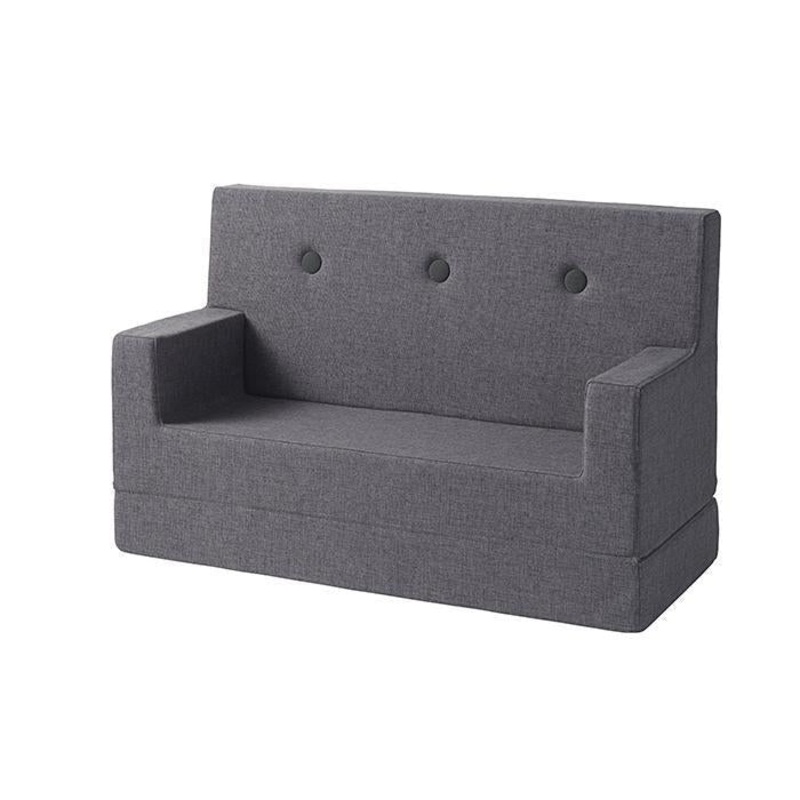 by KlipKlap KK Kids Sofa 64x100x40cm - Blue Grey W. Grey