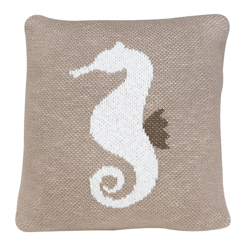 Quax Knitted Cushion - 30x30 cm - Seahorse