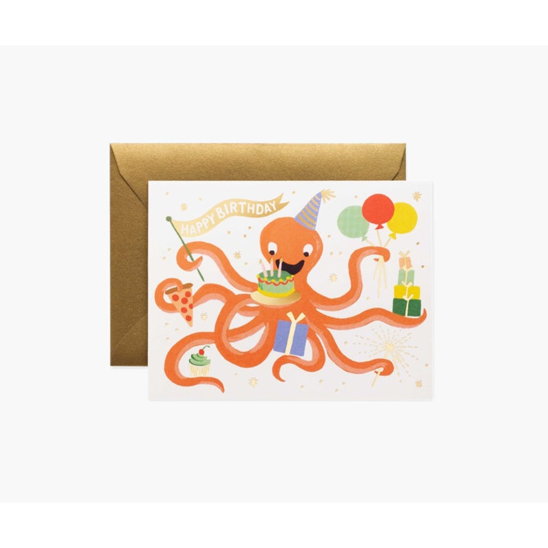 Rifle Paper Co Octopus Birthday Card