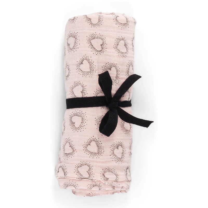 Rose in April Swaddle Bianca Rose Print Dotted Heart