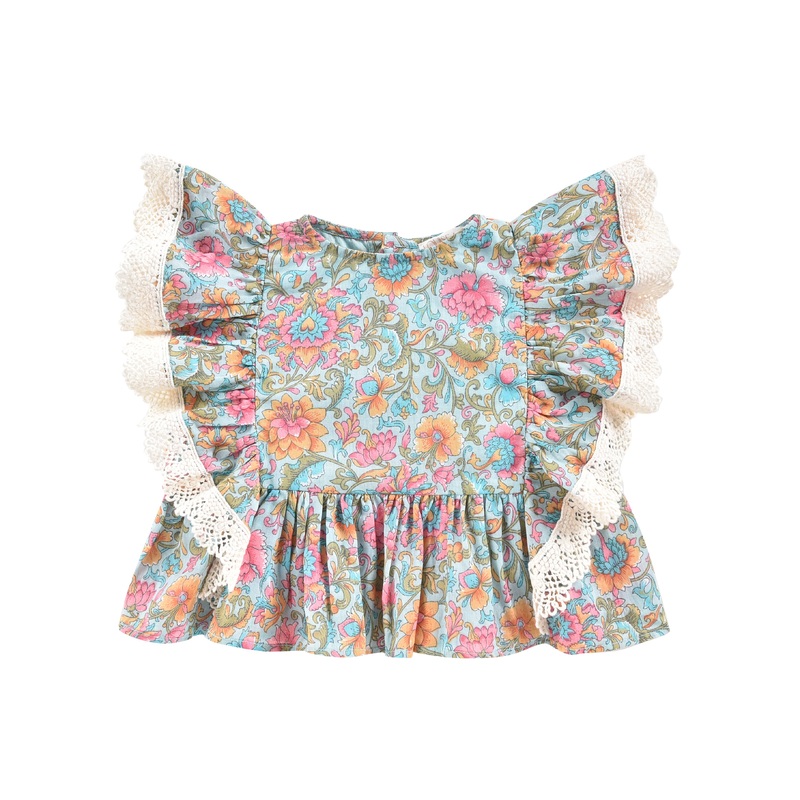 Louise Misha Blouse Ines Printed Cotton Voile Water River Flowers