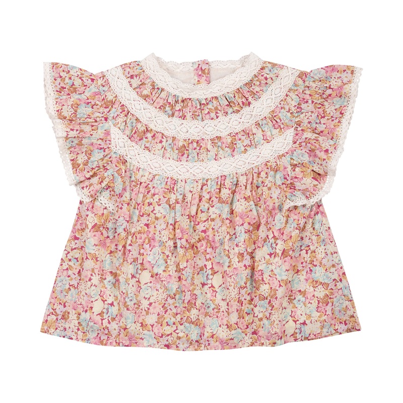 Louise Misha Blouse Jannila Printed Cotton Voile Pink Sweet Pastel