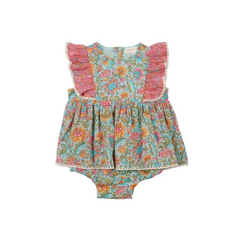 Louise Misha Rompers Lena Printed Cotton Voile Water R Flower-Pink