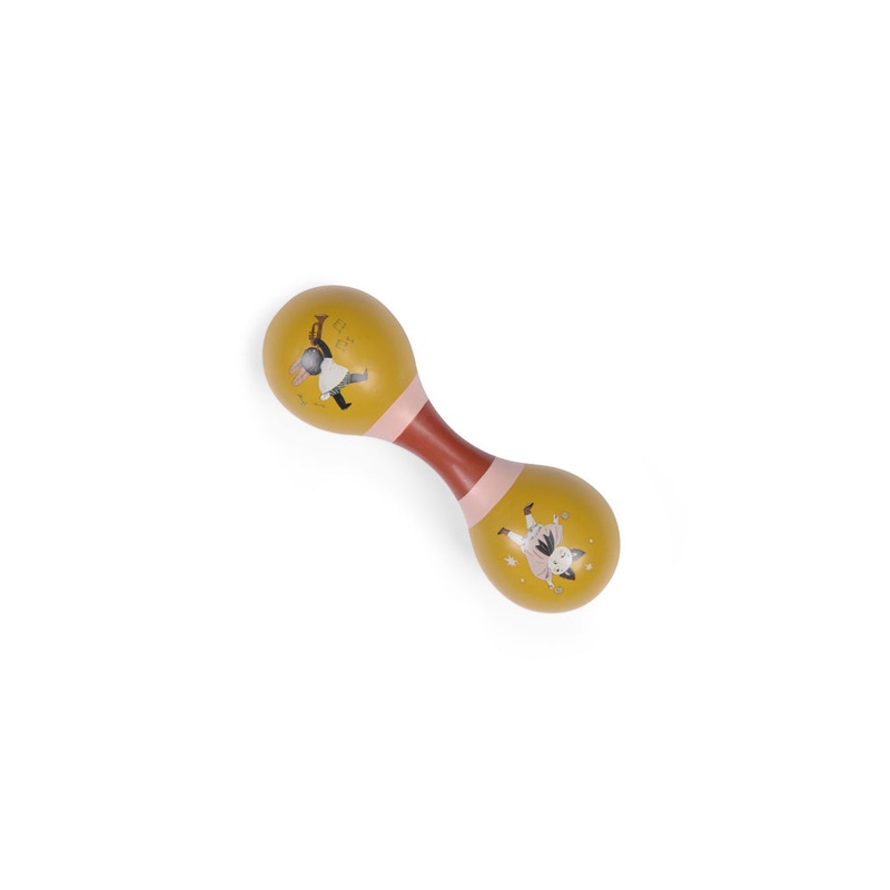 Moulin Roty Aprs La Pluie Ochre Colour Double-ended Maracas