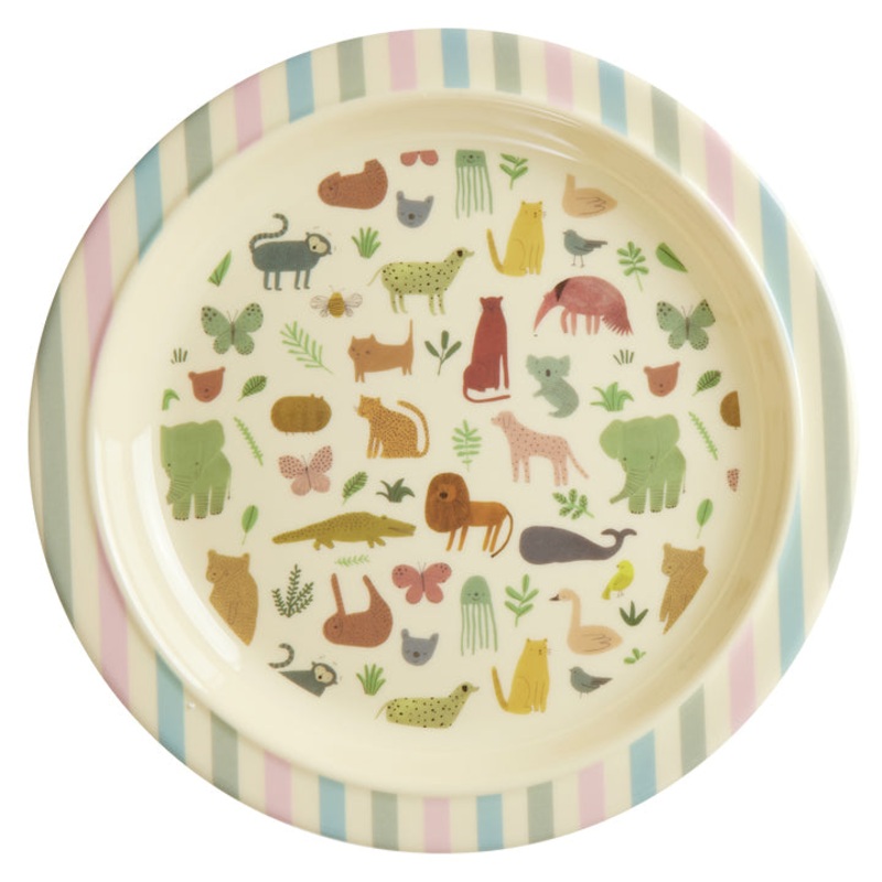 Rice DK Melamine Kids Lunch Plate with Sweet Jungle Print