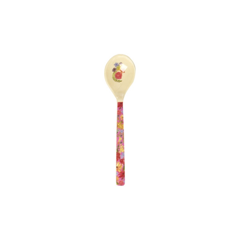 Rice DK Melamine Teaspoon - Red - Swedish Flower Print