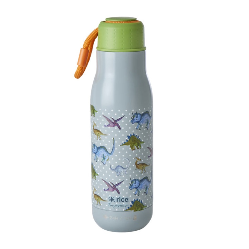 Rice DK Stainless Steel Drinking Bottle with New Dino Print - 12h Hot/24h Cold - 500ml