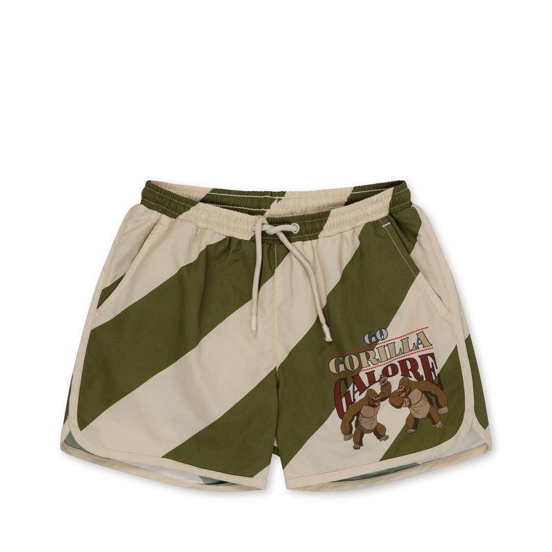 Konges Sljd Asnou Swim Shorts Dark Olive/Creamy White