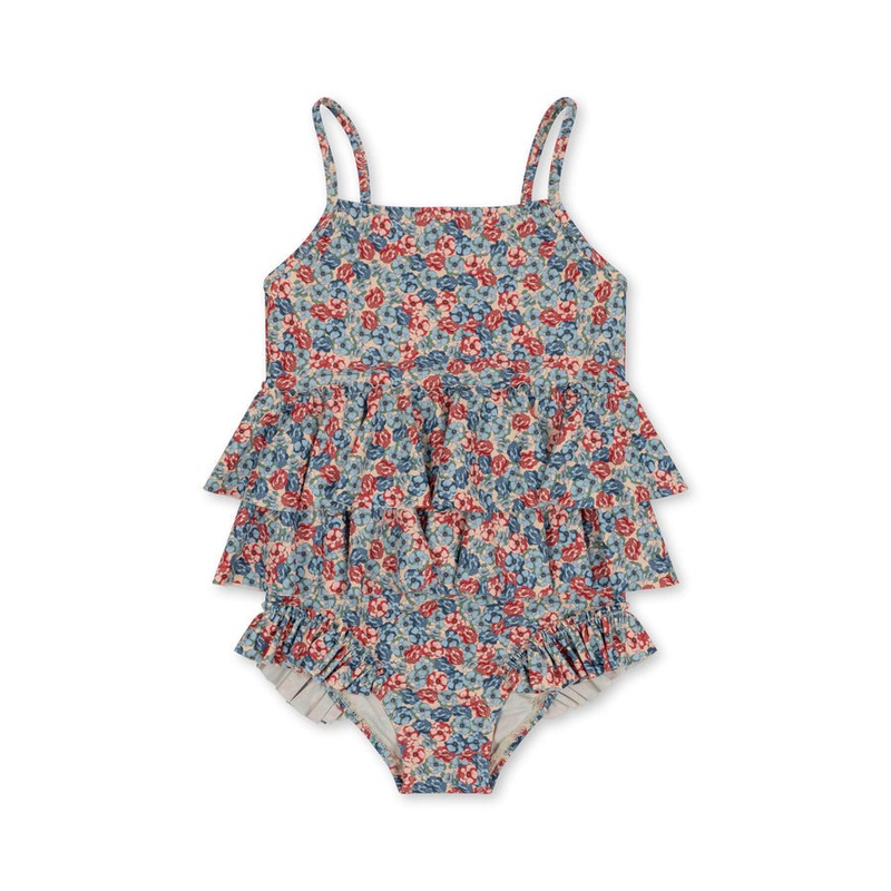 Konges Sljd Manuca Frill Swimsuit Rosie Blue