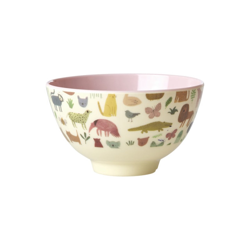 Rice DK Melamine Bowl with Sweet Jungle Print - Pink - Small - 300ml