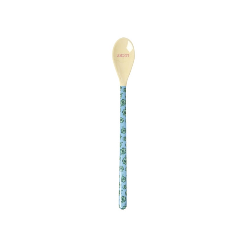 Rice DK Melamine Latte Spoon - Blue - Good Luck Print