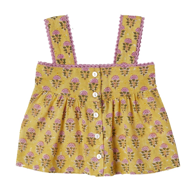 Bonheur du Jour Paris Bertille Baby + Girl Top Jaune