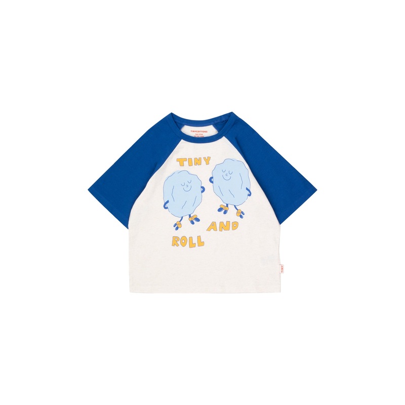 TINYCOTTONS Rocknroll Tee Light Cream Heather/Cobalt Blue