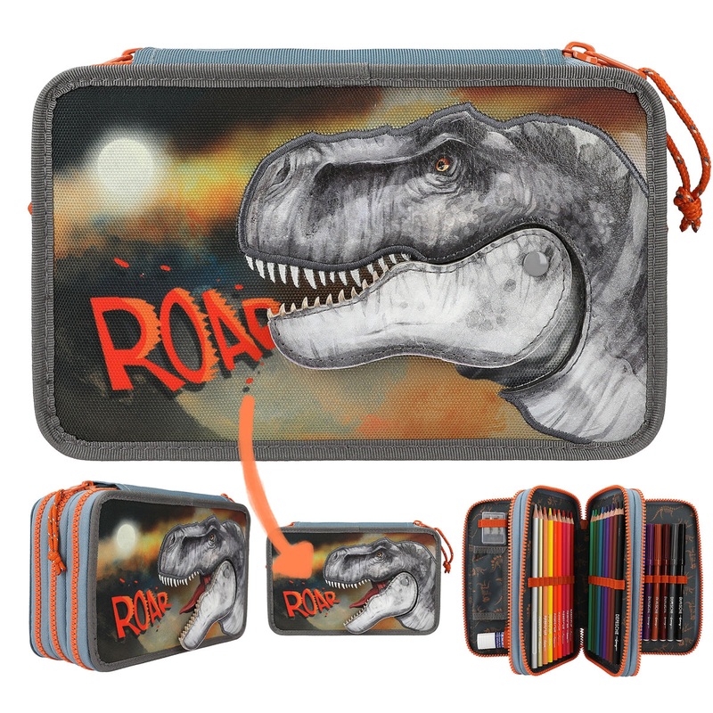Depesche Dino World Triple Pencil Case Roar New