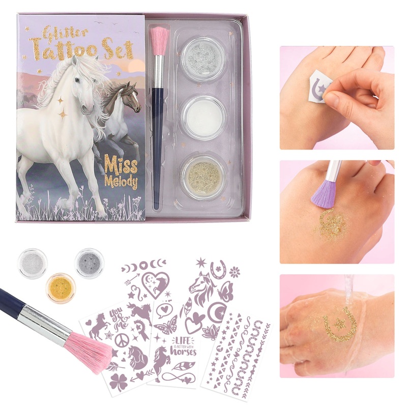 Depesche Miss Melody Glitter Tattoo Set Night Horses