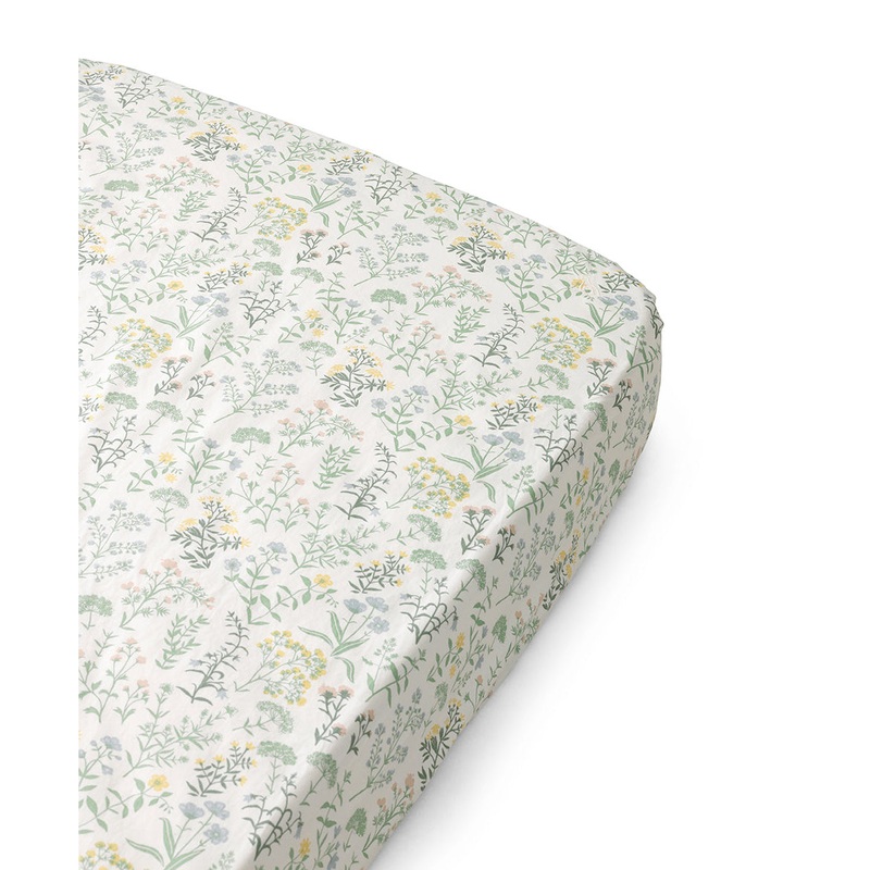 Dear April Fitted Sheet, 68x162x12cm, Summer Flowers (For Oliver Furniture Wood Mini+ Beds)