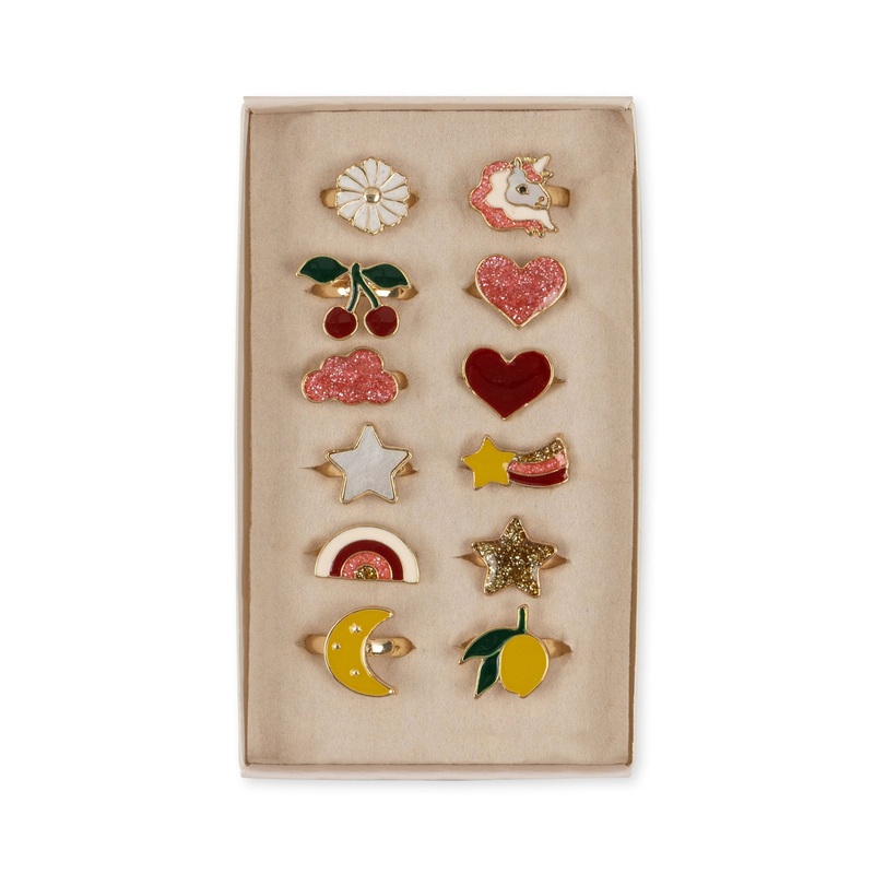 Konges Sljd 12 Pack Ring Set Multi Color OS