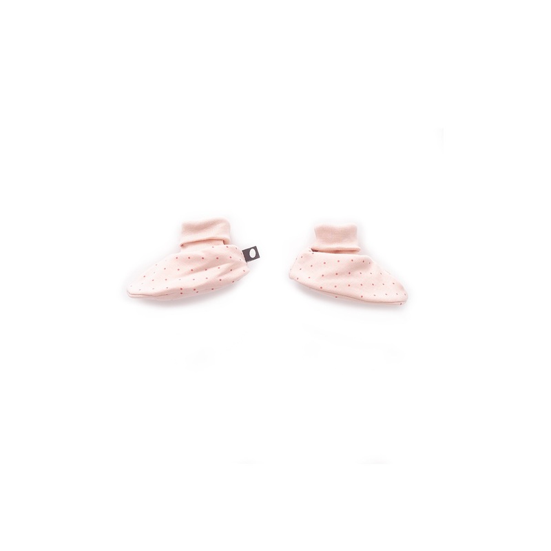 Oeuf Booties Light Pink/Rust Dots