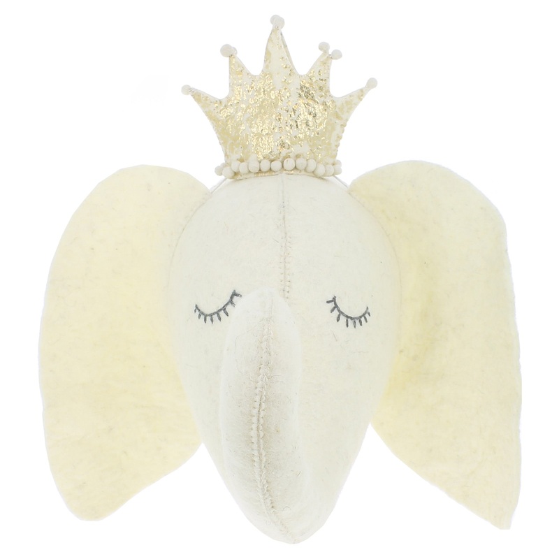 Fiona Walker England Cream Sleepy Elephant with Crown