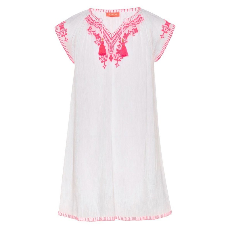 Sunuva Girls Cheesecloth Dress White