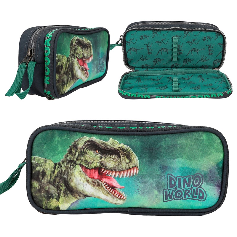 Depesche Dino World Pencil Tube Grey Green
