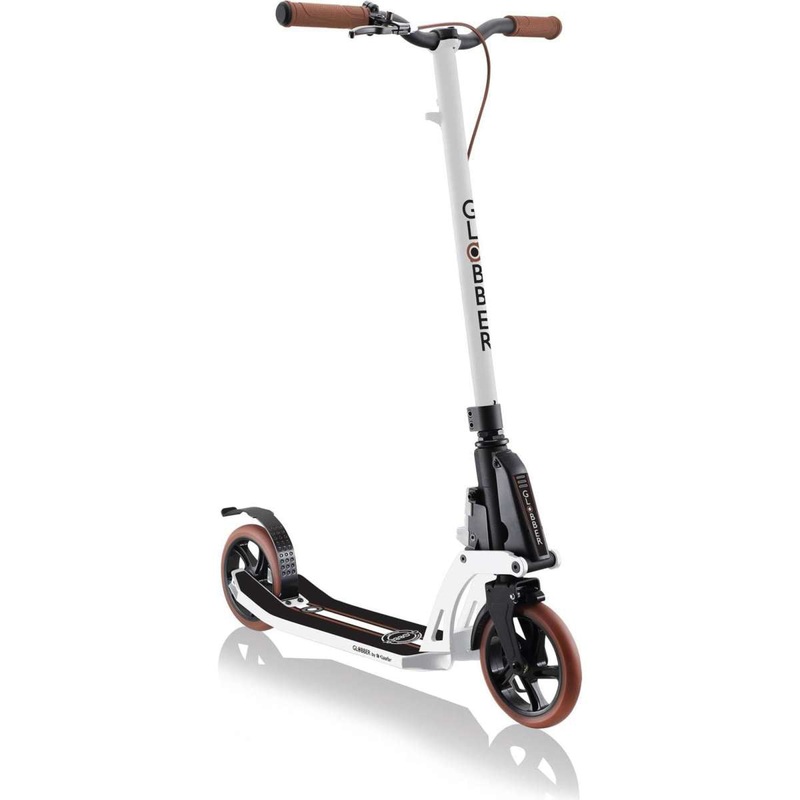 Globber One K 180 Foldable Scooter with Brake - Vintage White (14Y+)