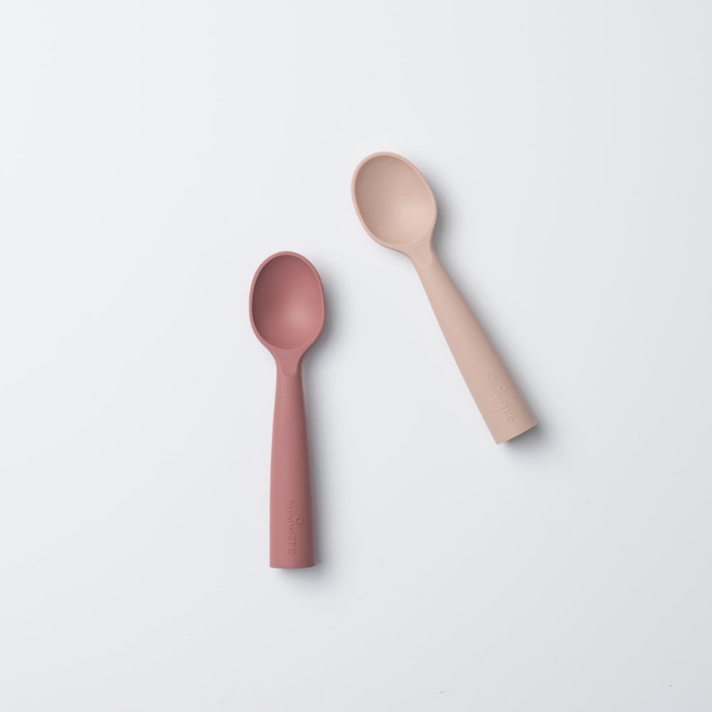 Miniware Training Spoon Set-Pink Salt+Raspberry