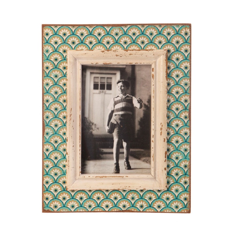 RJB Stone Boudoir Stamp Photo Frame-Aqua